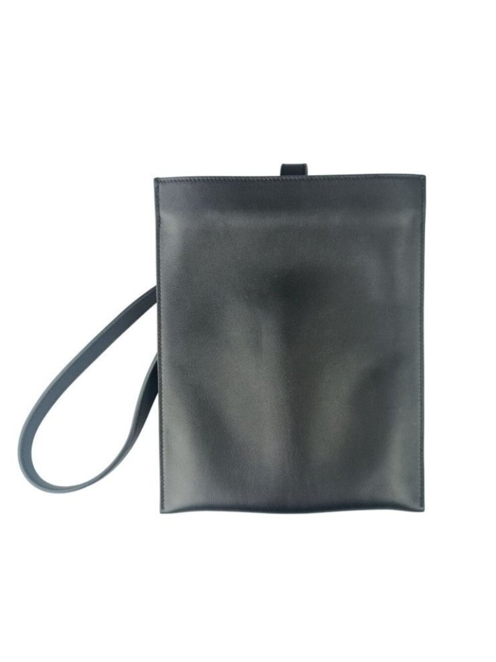 Hermes Shoulder Bag Pochien Plus Black Veau Swift Cross Silver